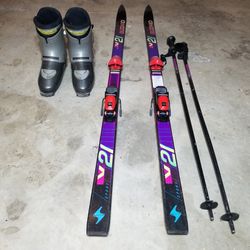 Blizzard V21 purple 185 cm Skis Salomon Rossignol Bindings Vintage 90s VGUC + Boots + Poles Cheap!