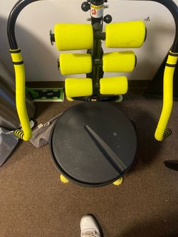 Ab Roller Exercise Machine with Yellow Padded Supports