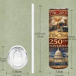 America 250. 20oz Coffee Tumbler with Straw