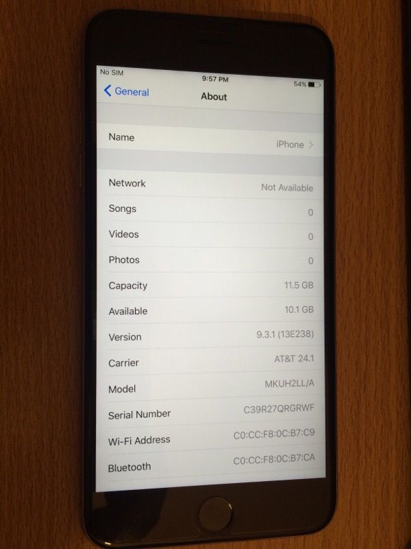 550$ iPhone 6s Plus 16gb unlocked clean IMEI