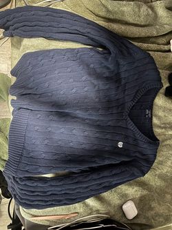 Chaps Navy Blue Cable Knit Sweater