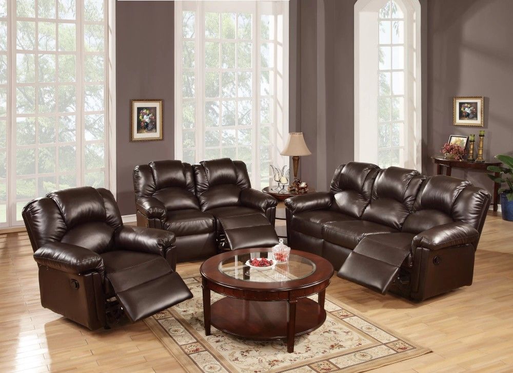 Sofa And Loveseat Manual Recliners Espresso Bonded Leather, New Especial Price
