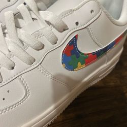 Nike Air Force 1 Custom Autism Awareness Puzzle