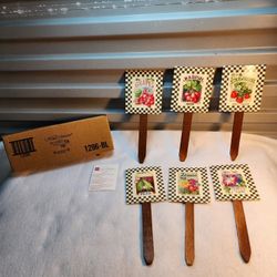 NEW VINTAGE Home Interiors Garden Plant Seed Stakes Set Of 6