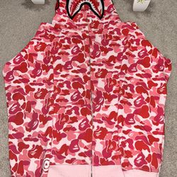 (2023) BAPE ABC Camo Shark Full Zip Hoodie 'Pink'