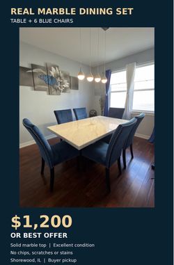 REAL MARBLE DINING SET
