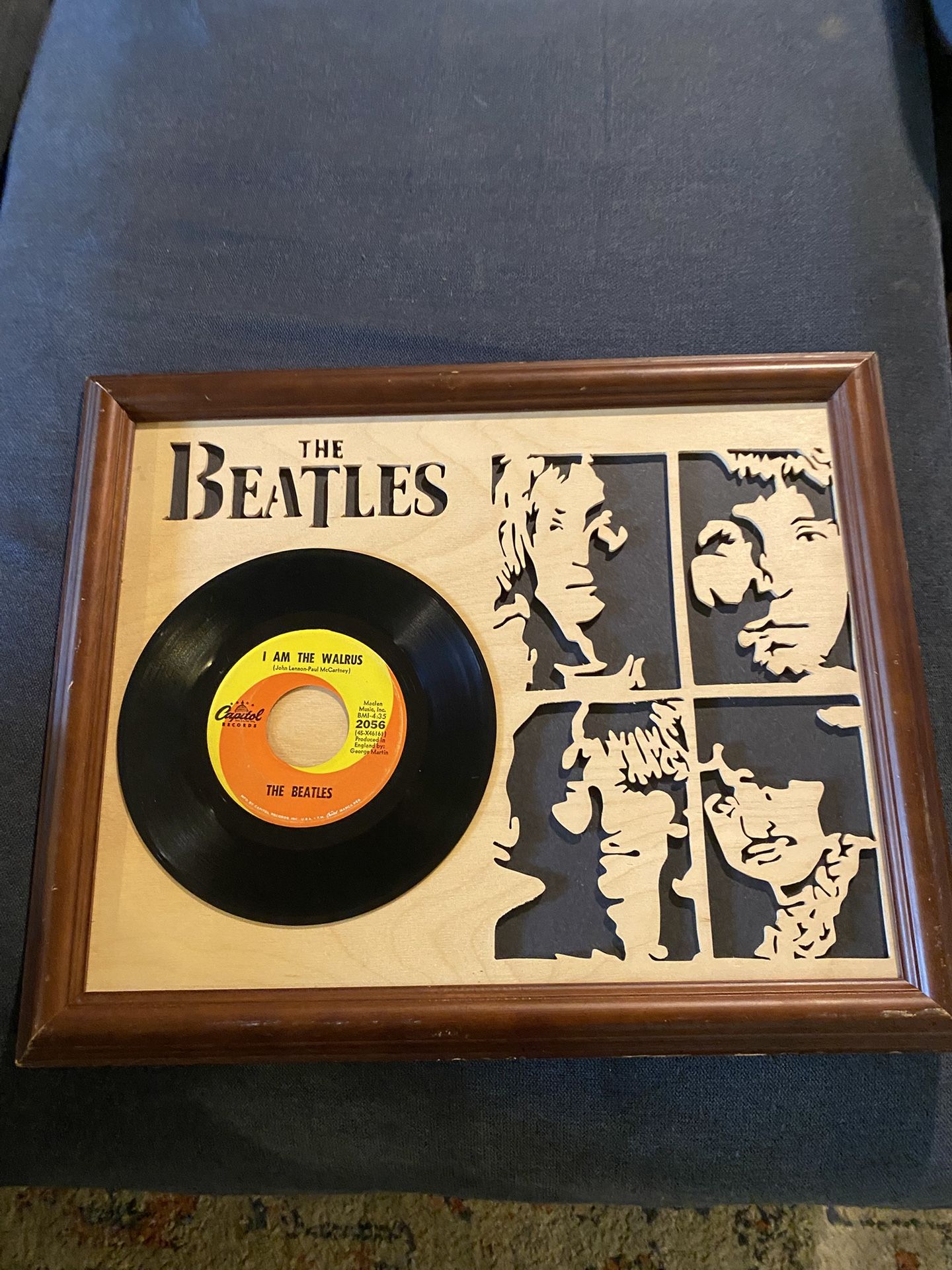 Beatles Framed Wood Etched Art
