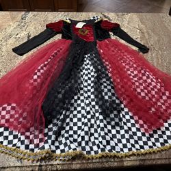 New Girls 6 Size Small, Ravishing Queen Of Hearts, Halloween Costume Include Includes Dress Only