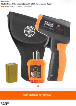 Klein Tools 10:1 Infrared Thermometer with GFCI Receptacle Tester