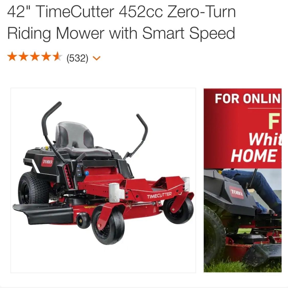 Toro 452cc outlet