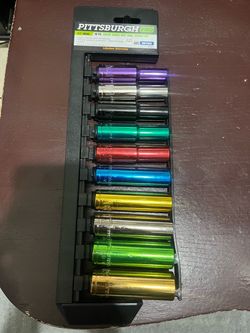 PITTSBURGH PRO 1/2" DRIVE 10 PC. COLOR CODED DEEP WALL SOCKET SET