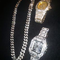 Lab Ice Package Of Three 18" And Two Timepieces Collection Australian Stones 
