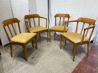 TOMLINSON Vintage Mid-Century Modern Walnut Dining Chairs (Set of 4)