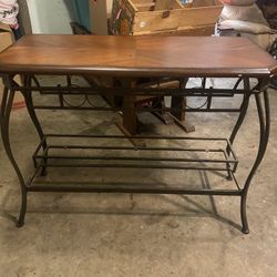 Table With Wine Rack Under