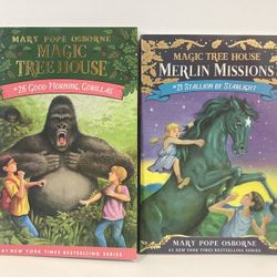 2 Magic Tree House Books Stallion by Starlight and Good Morning, Gorillas