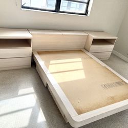  Platform bed with drawers , nightstands and  Wall Unit - Price For All 
