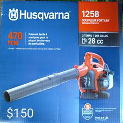 Husqvarna 125B 28-cc 2-cycle 470-CFM 170-MPH Gas Handheld Leaf Blower