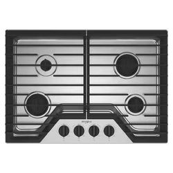 Whirlpool 30” 4 Burners Recessed Gas Cooktop Stainless Steel WCGK3030PS