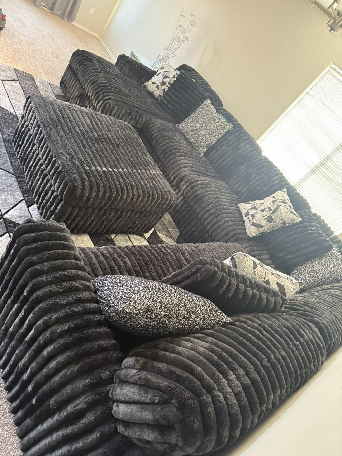 Ashely Furniture, Black Sectional.
