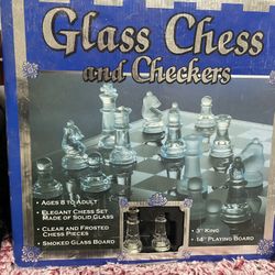 Glass Chess And Checkers Set 