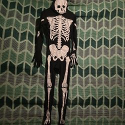 Used Skeleton Halloween Costume Size Small And Stretches