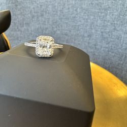 2ct size 5, 6, 7, 7.75 or size 8 or size 9 VVS1 D color Moissanite s925 Sterling Silver Ring