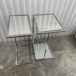 Mirror Chrome Small Tuck In Side Tables