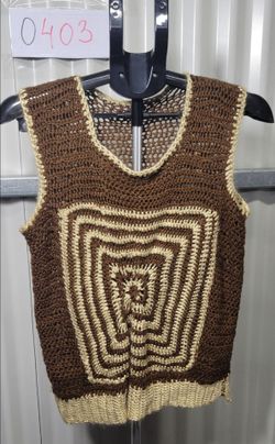 Crochet Knit Vest, size S (0403)