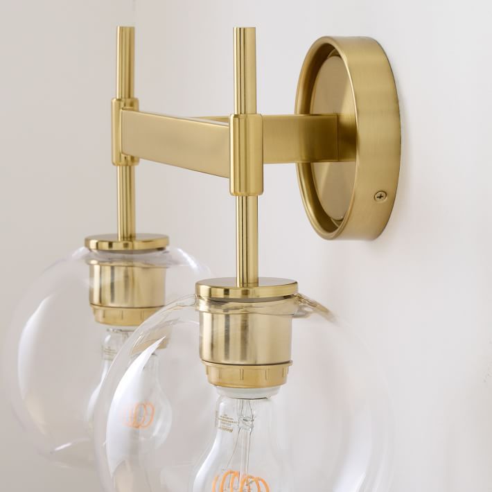 West Elm - Sculptural Flat Bar 2-Light Sconce 2 for $150 or $110/each (glass shade not included)