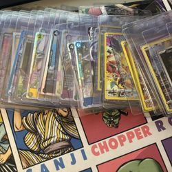 Card Collection, Mixed With One Piece And Pokemon Cards 