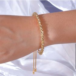 Stylish Knotted Bracelet, Vintage Style 14K Plated Chain Bracelet For Women Girls  