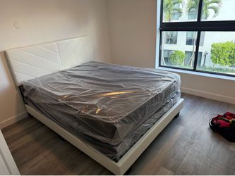 Queen bed frame with mattress all new furniture free delivery free installation
