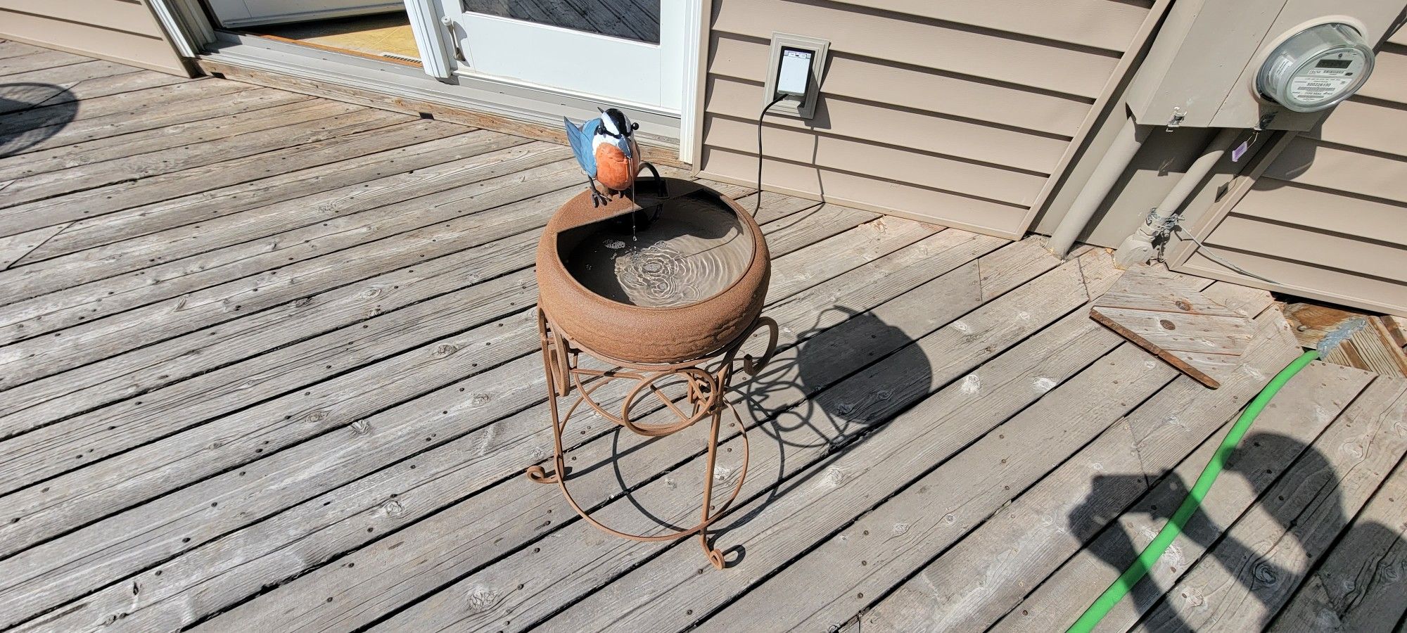 Hand Painted Metal Bird Feeder