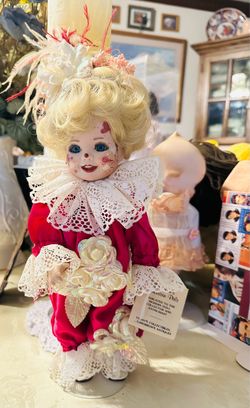 Porcelain Clown Doll with Tag