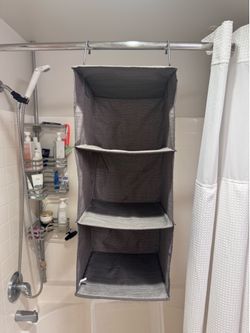 3-Shelf Gray Hanging Closet Organizer – 12x12x31”