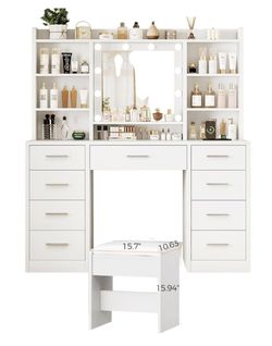 Makeup Vanity Desk With Mirror And Lights