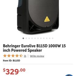 Beringer 1000watts Speakers and Stands 