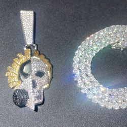 Iced Out Gas Mask Skeleton Chain
