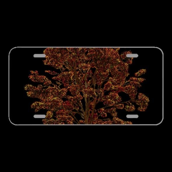 License Plate Novelty Car Front Tree Vector Ornament Color