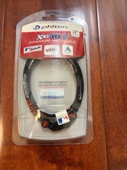 Phiten X30 MLB San Francisco Giants Titanium Necklace 22” Black Orange Japan