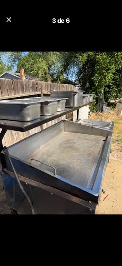 Plancha grande para taco esta plancha, lo usamos como cuatro veces para sólo para servicio de nuestra casa. Cuando hacíamos fiestas ha estado guardada