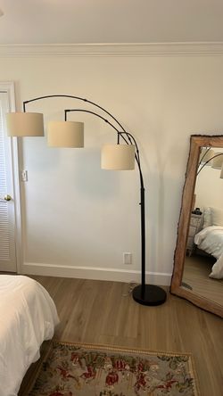 3-Head Arc Floor Lamp Black