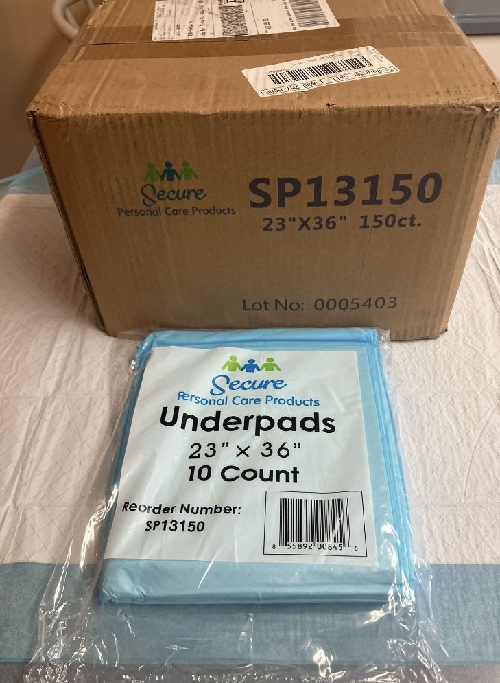 CASE OF WATERPROOF BED PADS/CHUX Size XL 36” x 23” , 150CT (2 AVAILABLE)