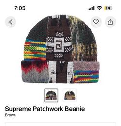 Supreme Patchwork Beanie Brown x3 - Grey x2 - Black x2