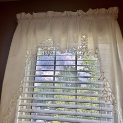 Cotton Eyelet Valances (There Are 6 of Them For 3 Windows)
