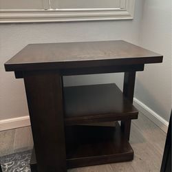 Heavy Wood End Table
