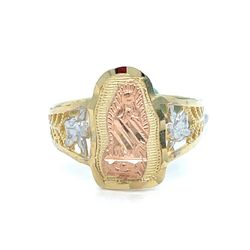 14Kt Tri Color Virgin Mary Ring 2.80g Size 7 200505/8