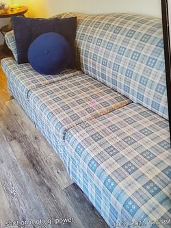 $250 SOFA, QUEEN SLEEPER BED AND MATTRESS, LOVE SEAT. &PILLOWS