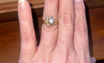 Gold Diamond Engagement Ring Set