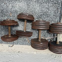 4 Metal Adjustable Dumbbells 